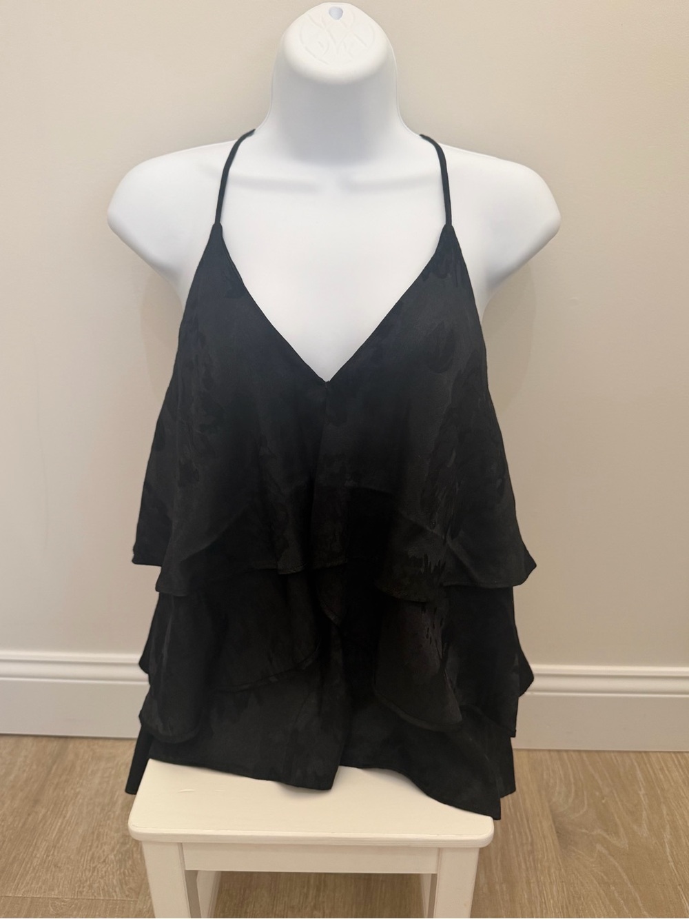Express Black Layered V-Neck Spaghetti Strap Camisole Top